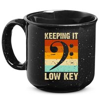 Retro Bass Clef Music Keeping It Low Key Musician Humor 15oz Campfire Ceramic Mug