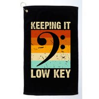 Retro Bass Clef Music Keeping It Low Key Musician Humor Golf Towel
