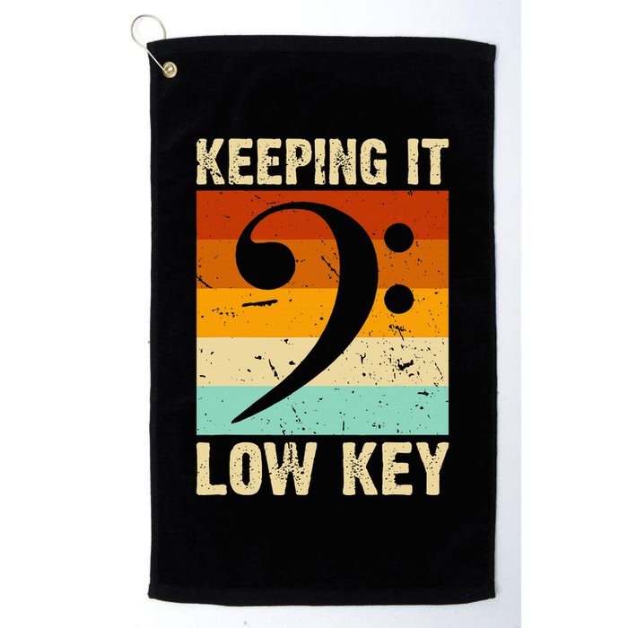 Retro Bass Clef Music Keeping It Low Key Musician Humor Golf Towel