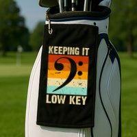 Retro Bass Clef Music Keeping It Low Key Musician Humor Golf Towel