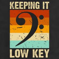 Retro Bass Clef Music Keeping It Low Key Musician Humor Golf Towel