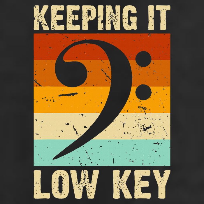 Retro Bass Clef Music Keeping It Low Key Musician Humor Golf Towel