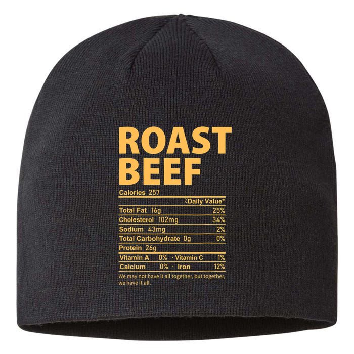 Roast Beef Costume Funny Thanksgiving Food Nutrition Facts Sustainable Beanie