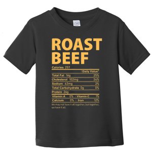 Roast Beef Costume Funny Thanksgiving Food Nutrition Facts Toddler T-Shirt