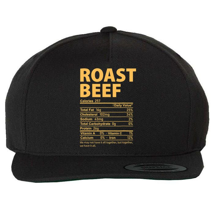 Roast Beef Costume Funny Thanksgiving Food Nutrition Facts Wool Snapback Cap