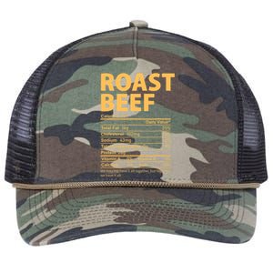 Roast Beef Costume Funny Thanksgiving Food Nutrition Facts Retro Rope Trucker Hat Cap