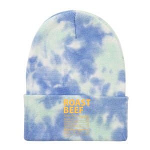 Roast Beef Costume Funny Thanksgiving Food Nutrition Facts Tie Dye 12in Knit Beanie