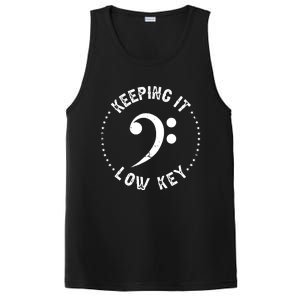 Retro Bass Clef Music Keeping It Low Key Musician Humor PosiCharge Competitor Tank