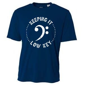 Retro Bass Clef Music Keeping It Low Key Musician Humor Cooling Performance Crew T-Shirt