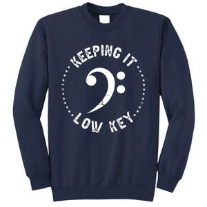 Retro Bass Clef Music Keeping It Low Key Musician Humor Sweatshirt