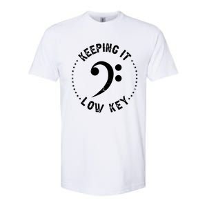 Retro Bass Clef Music Keeping It Low Key Musician Humor Softstyle CVC T-Shirt