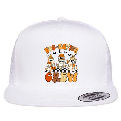 Retro Boohavior Crew Behavior Analyst Halloween Aba Rbt Flat Bill Trucker Hat