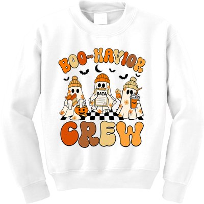 Retro Boohavior Crew Behavior Analyst Halloween Aba Rbt Kids Sweatshirt