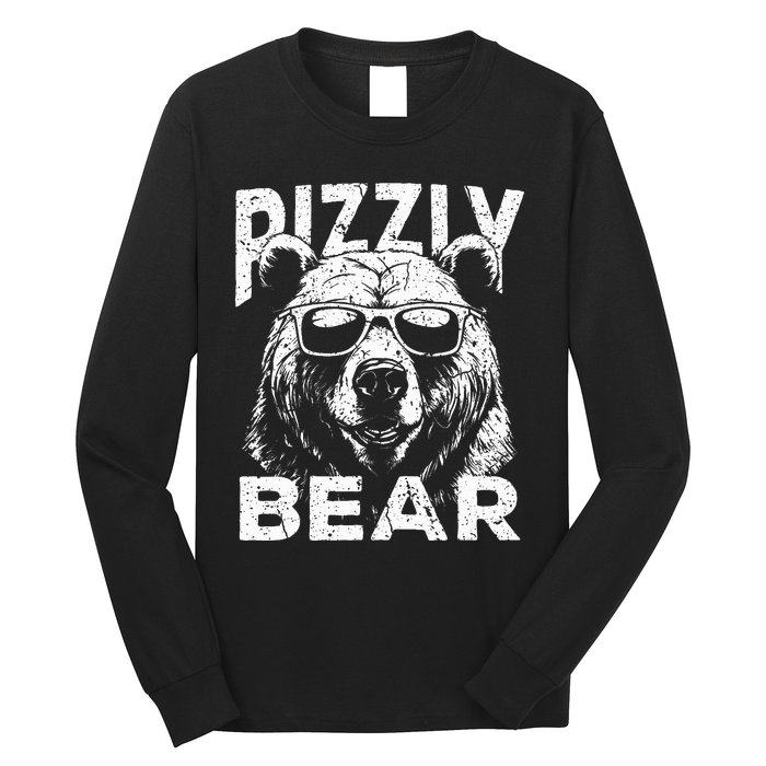 Rizzly Bear Cool Bear Wearing Sunglasses Rizz Long Sleeve Shirt