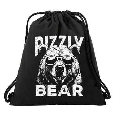 Rizzly Bear Cool Bear Wearing Sunglasses Rizz Drawstring Bag