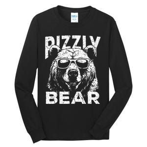 Rizzly Bear Cool Bear Wearing Sunglasses Rizz Tall Long Sleeve T-Shirt