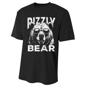 Rizzly Bear Cool Bear Wearing Sunglasses Rizz Performance Sprint T-Shirt