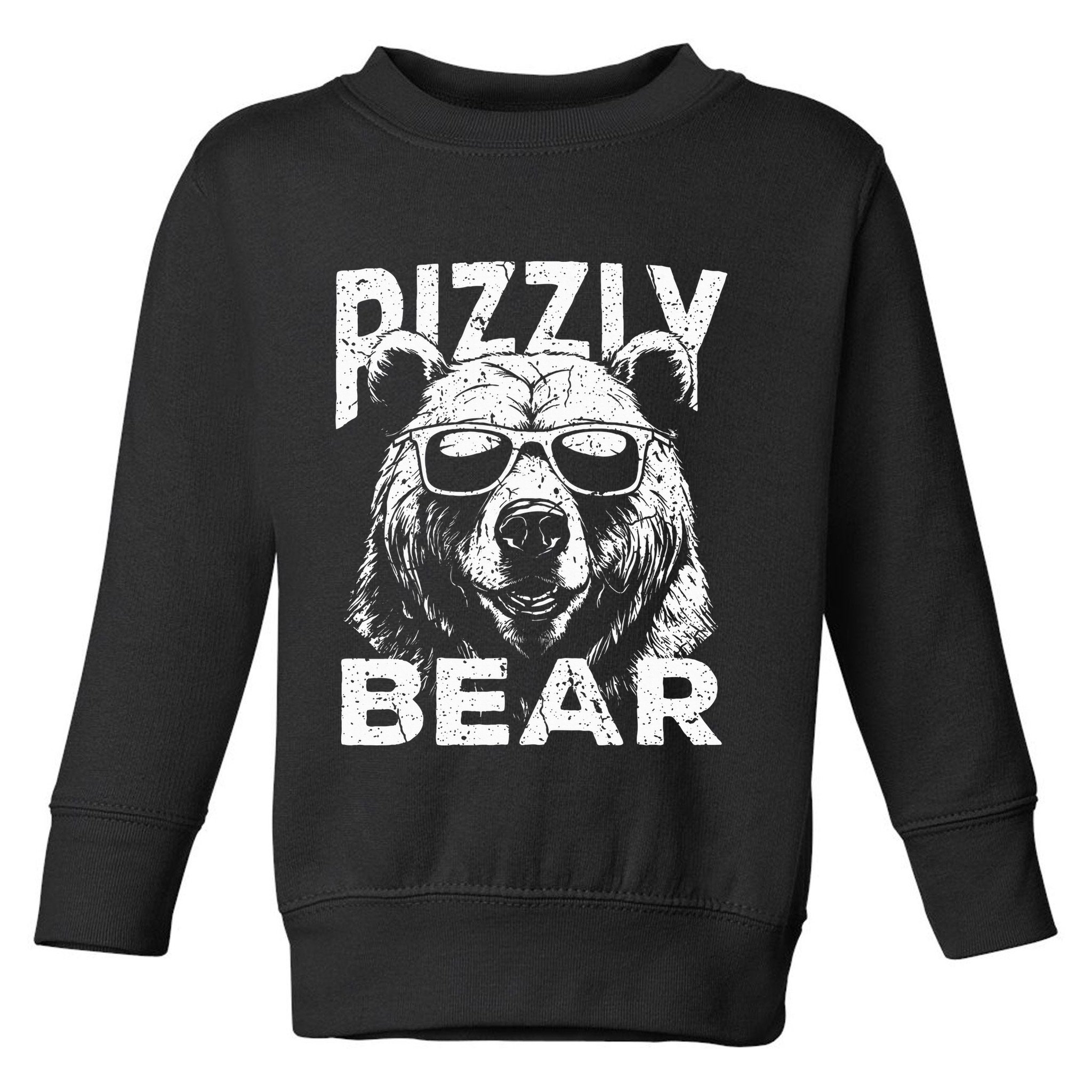 Rizzly Bear Cool Bear Wearing Sunglasses Rizz Toddler Sweatshirt