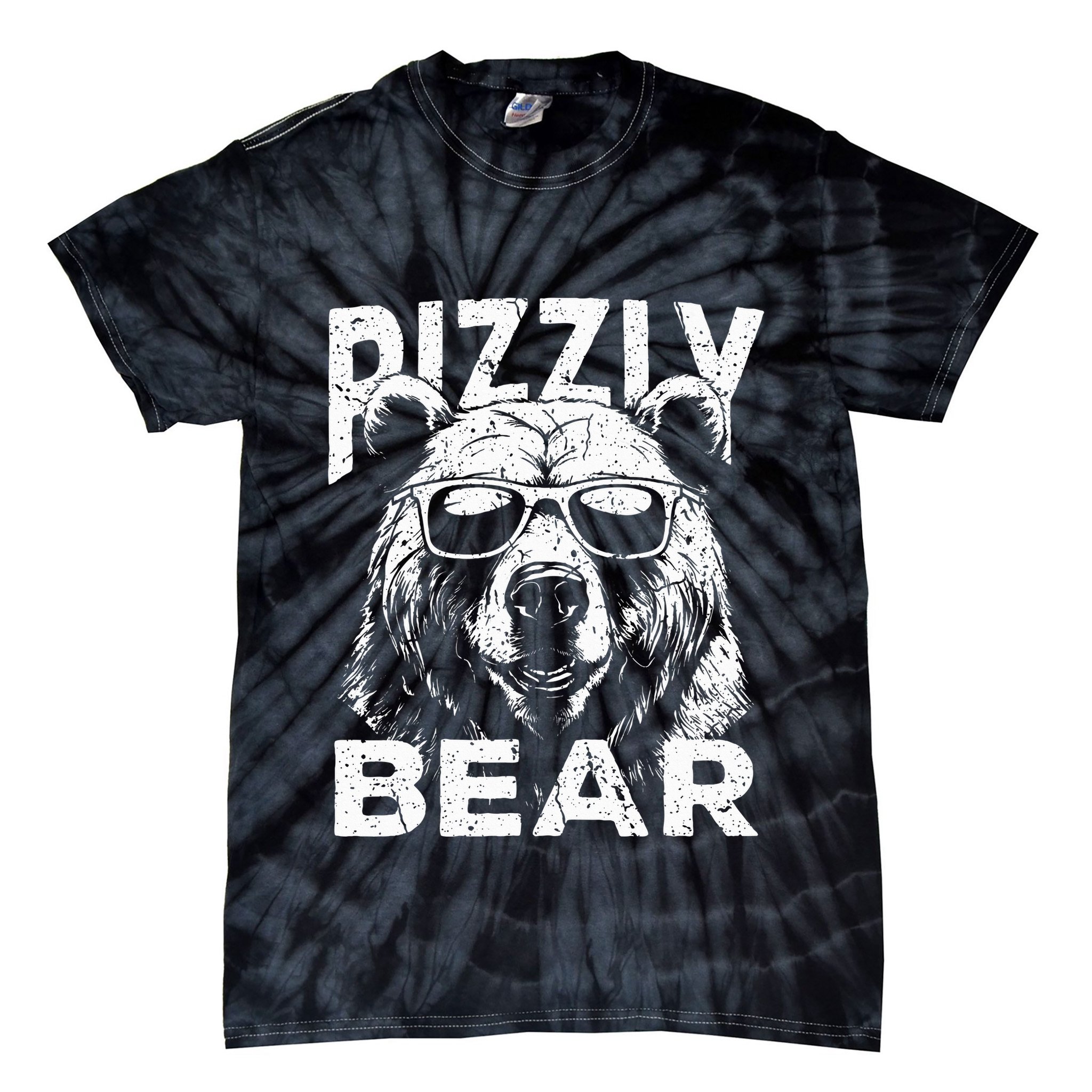 Rizzly Bear Cool Bear Wearing Sunglasses Rizz Tie-Dye T-Shirt