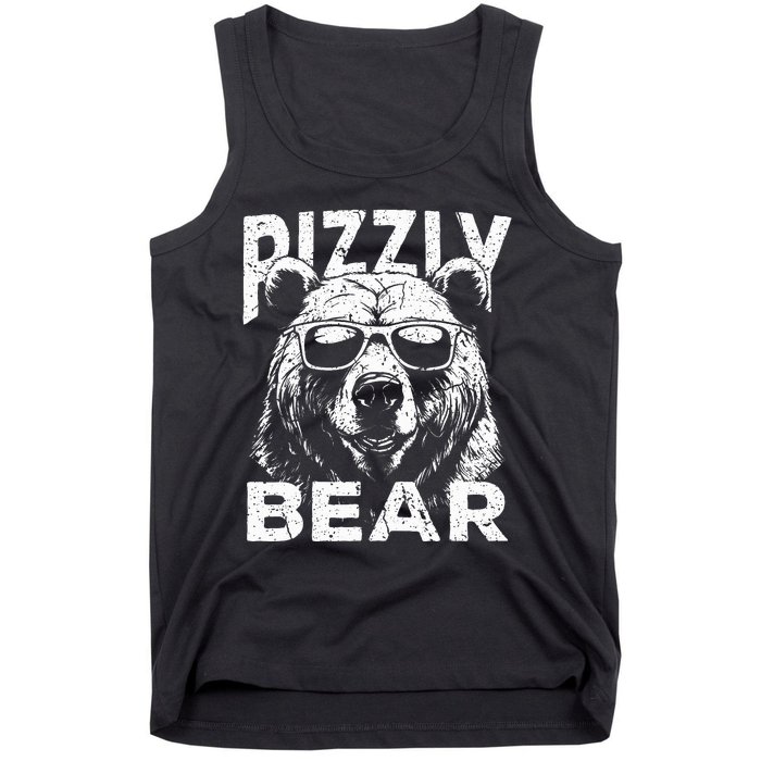 Rizzly Bear Cool Bear Wearing Sunglasses Rizz Tank Top