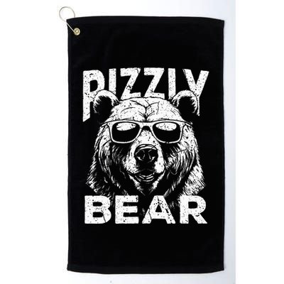 Rizzly Bear Cool Bear Wearing Sunglasses Rizz Golf Towel