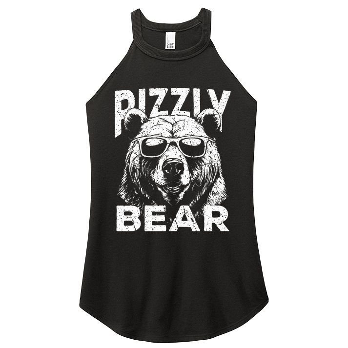 Rizzly Bear Cool Bear Wearing Sunglasses Rizz Women's Perfect Tri Rocker Tank