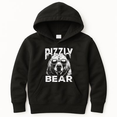 Rizzly Bear Cool Bear Wearing Sunglasses Rizz Kids Hoodie