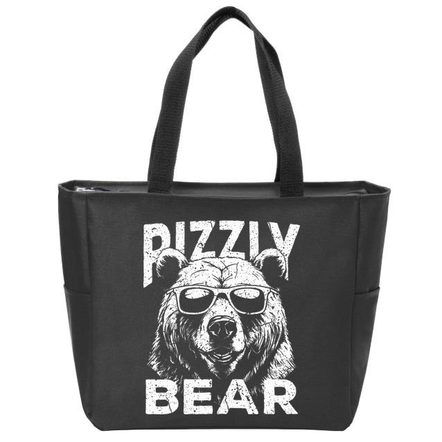 Rizzly Bear Cool Bear Wearing Sunglasses Rizz Zip Tote Bag