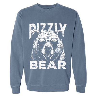 Rizzly Bear Cool Bear Wearing Sunglasses Rizz Garment-Dyed Sweatshirt