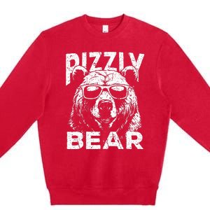 Rizzly Bear Cool Bear Wearing Sunglasses Rizz Premium Crewneck Sweatshirt