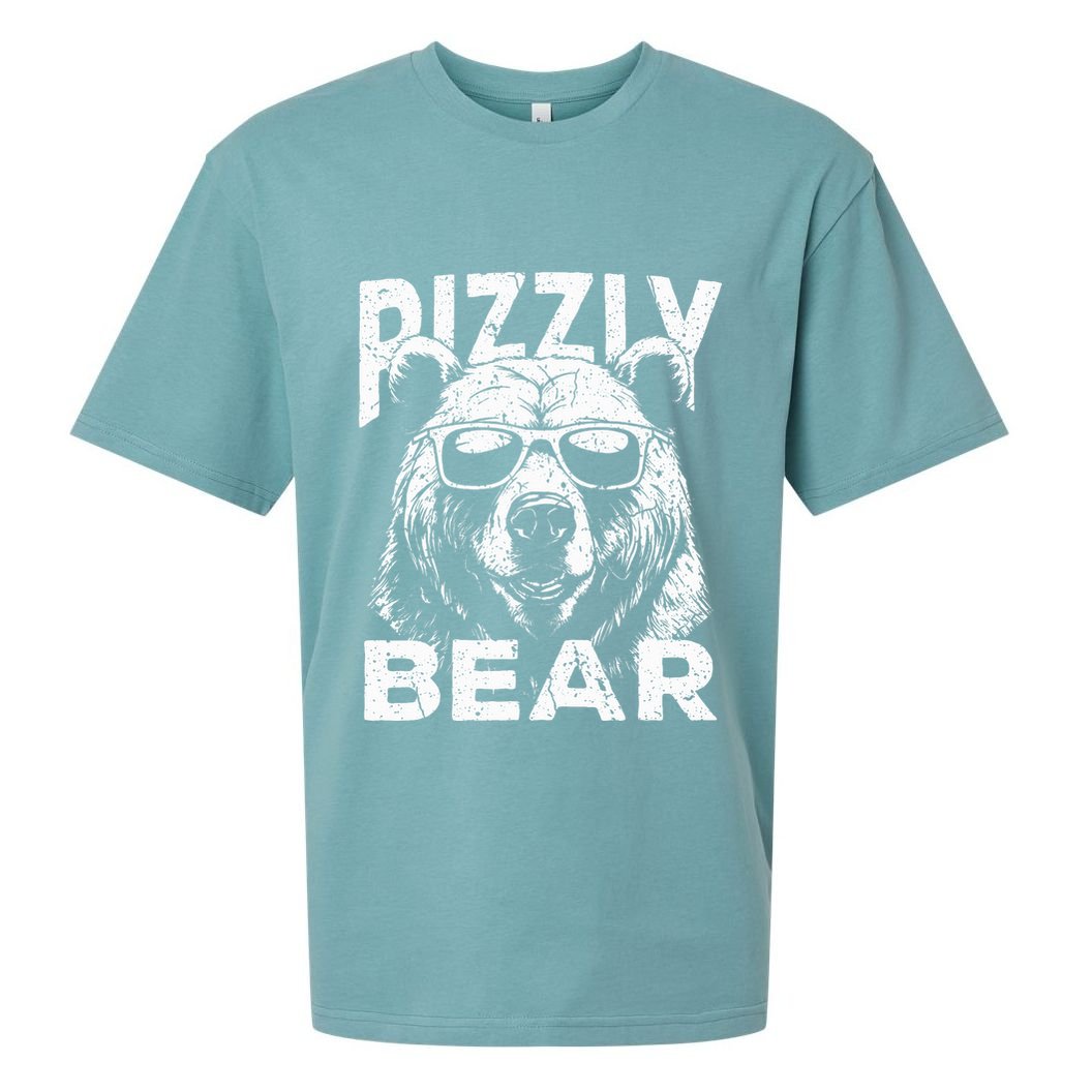 Rizzly Bear Cool Bear Wearing Sunglasses Rizz Sueded Cloud Jersey T-Shirt