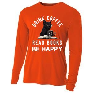 Read Books Coffee Be Happy Book Lover Worm Nerd Meaningful Gift Cooling Performance Long Sleeve Crew