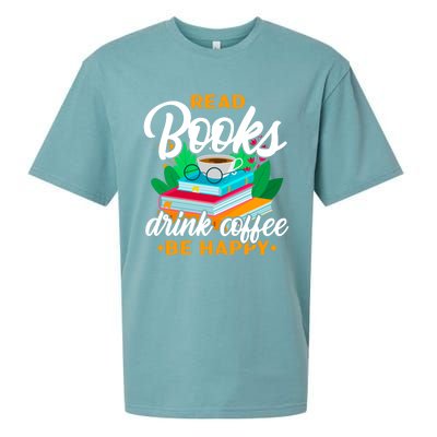 Read Books Coffee Be Happy Bookworm Book Reader Funny Gift Sueded Cloud Jersey T-Shirt