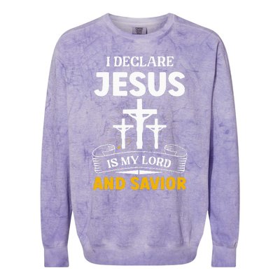 Religious Bible Church Jesus Is My Lord And Savior Colorblast Crewneck Sweatshirt