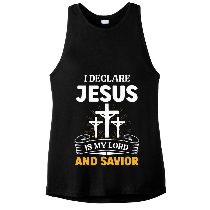 Religious Bible Church Jesus Is My Lord And Savior Ladies PosiCharge Tri-Blend Wicking Tank