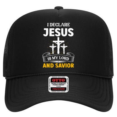 Religious Bible Church Jesus Is My Lord And Savior High Crown Mesh Back Trucker Hat