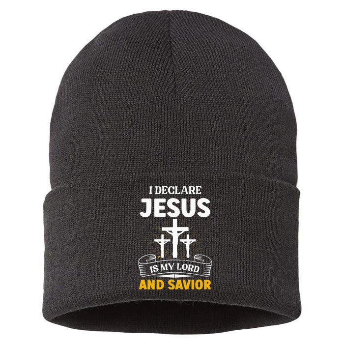 Religious Bible Church Jesus Is My Lord And Savior Sustainable Knit Beanie