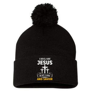 Religious Bible Church Jesus Is My Lord And Savior Pom Pom 12in Knit Beanie