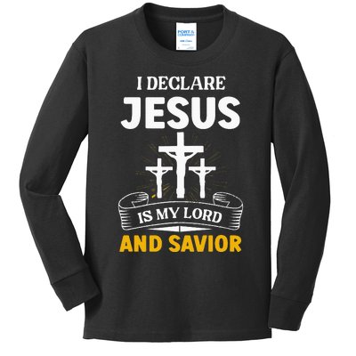 Religious Bible Church Jesus Is My Lord And Savior Kids Long Sleeve Shirt