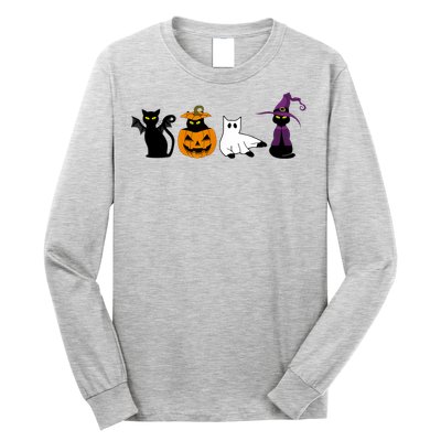 Retro Black Cat Halloween Pumpkin Costume Long Sleeve Shirt