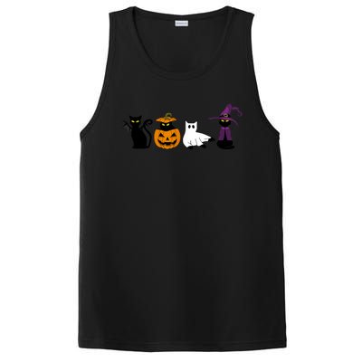 Retro Black Cat Halloween Pumpkin Costume PosiCharge Competitor Tank