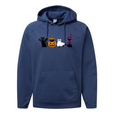 Retro Black Cat Halloween Pumpkin Costume Performance Fleece Hoodie