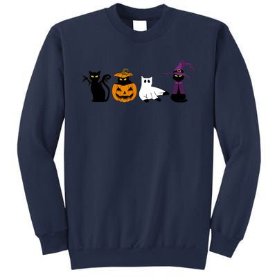 Retro Black Cat Halloween Pumpkin Costume Sweatshirt