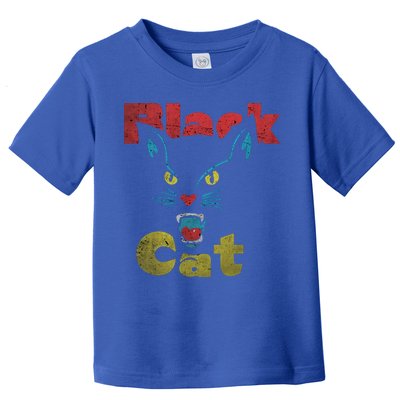 Retro Black Cat Retro Fireworks Vintage Halloween 70s Toddler T-Shirt