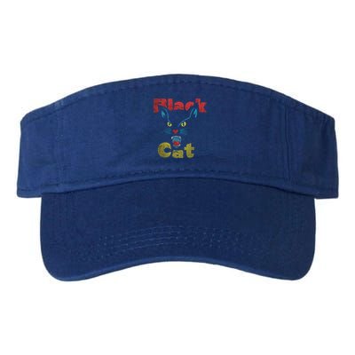 Retro Black Cat Retro Fireworks Vintage Halloween 70s Visor