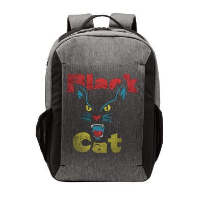 Retro Black Cat Retro Fireworks Vintage Halloween 70s Vector Backpack