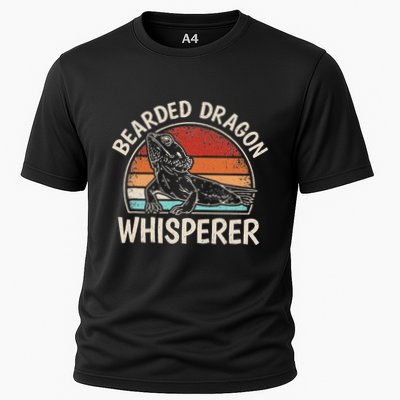 Retro Bearded Dragon Whisperer Funny Reptile Lizard Performance Shirt