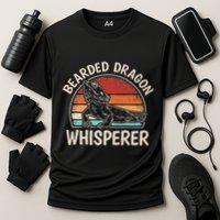 Retro Bearded Dragon Whisperer Funny Reptile Lizard Performance Shirt