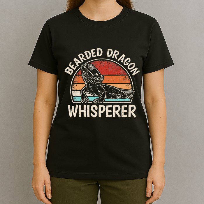 Retro Bearded Dragon Whisperer Funny Reptile Lizard T-Shirt
