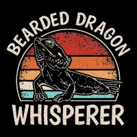 Retro Bearded Dragon Whisperer Funny Reptile Lizard Button